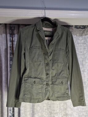Eddie Bauer Legendwash Military Olive Utility Field Cargo Jacket